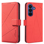 BINFEN COLOR til Samsung Galaxy S26 FE BF35 Etui Geometri-præget Lædertelefoncover RFID-blokerende Pungstativ