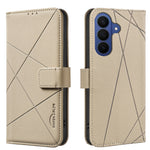 BINFEN COLOR til Samsung Galaxy S26 FE BF35 Etui Geometri-præget Lædertelefoncover RFID-blokerende Pungstativ