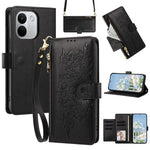 For Xiaomi Redmi Note 17 Pro+ 5G Case PU Leather Butterfly Floral Zippered Wallet Phone Cover with Wrist Strap / houlder Strap