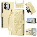 For Xiaomi Redmi Note 17 Pro+ 5G Case PU Leather Butterfly Floral Zippered Wallet Phone Cover with Wrist Strap / houlder Strap