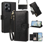 For Xiaomi Redmi 17 4G / 17 5G Case PU Leather Butterfly Floral Zippered Wallet Phone Cover with Wrist Strap / Shoulder Strap