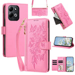 For Xiaomi Redmi 17 4G / 17 5G Case PU Leather Butterfly Floral Zippered Wallet Phone Cover with Wrist Strap / Shoulder Strap