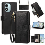 For Xiaomi Redmi Note 17 4G (Global) / Note 17 5G (Global) / Note 17 (India / China) 5G Case PU Leather Butterfly Floral Zippered Wallet Phone Cover with Wrist Strap / Shoulder Strap