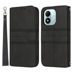 For Xiaomi Redmi Note 17 4G (Global) / Note 17 5G (Global) / Note 17 (India / China) 5G Case Wallet Skin-Touch Leather Imprinted Phone Cover with Wrist Strap