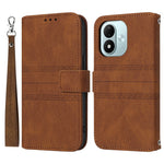 For Xiaomi Redmi Note 17 4G (Global) / Note 17 5G (Global) / Note 17 (India / China) 5G Case Wallet Skin-Touch Leather Imprinted Phone Cover with Wrist Strap