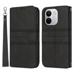 For Xiaomi Redmi Note 17 Pro+ 5G Case Wallet Skin-Touch Leather Imprinted Phone Cover with Wrist Strap