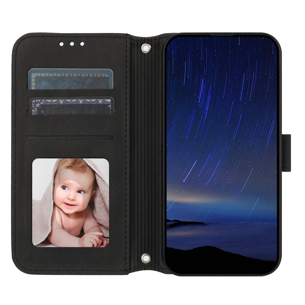 For Xiaomi Redmi Note 17 Pro+ 5G Case Wallet Skin-Touch Leather Imprinted Phone Cover with Wrist Strap