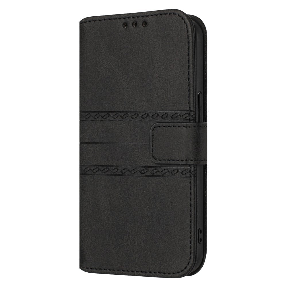 For Xiaomi Redmi Note 17 Pro+ 5G Case Wallet Skin-Touch Leather Imprinted Phone Cover with Wrist Strap