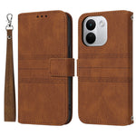 For Xiaomi Redmi Note 17 Pro+ 5G Case Wallet Skin-Touch Leather Imprinted Phone Cover with Wrist Strap