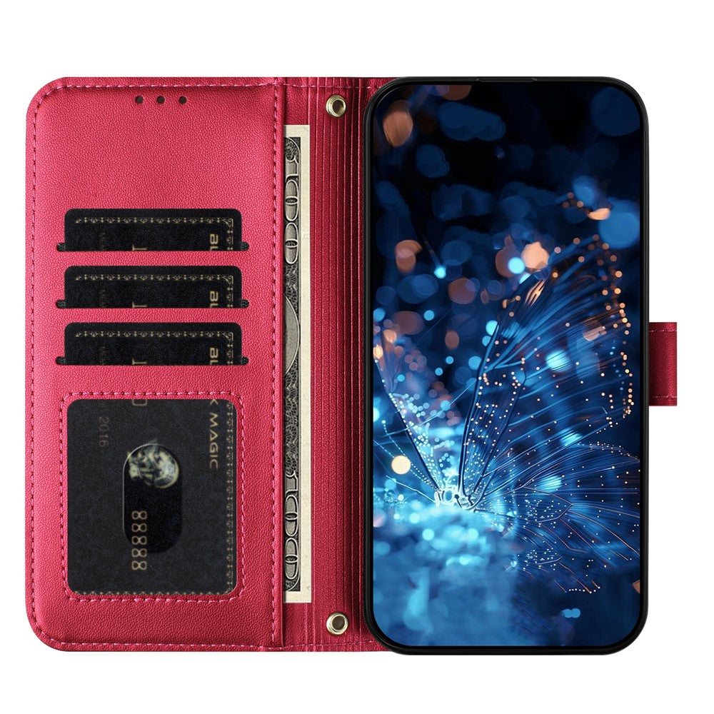 For Xiaomi Redmi Note 17 4G (Global) / Note 17 5G (Global) / Note 17 (India / China) 5G Case Glitter Butterfly Zipper Pocket Stand Leather Phone Cover with Hand Strap / Shoulder Strap
