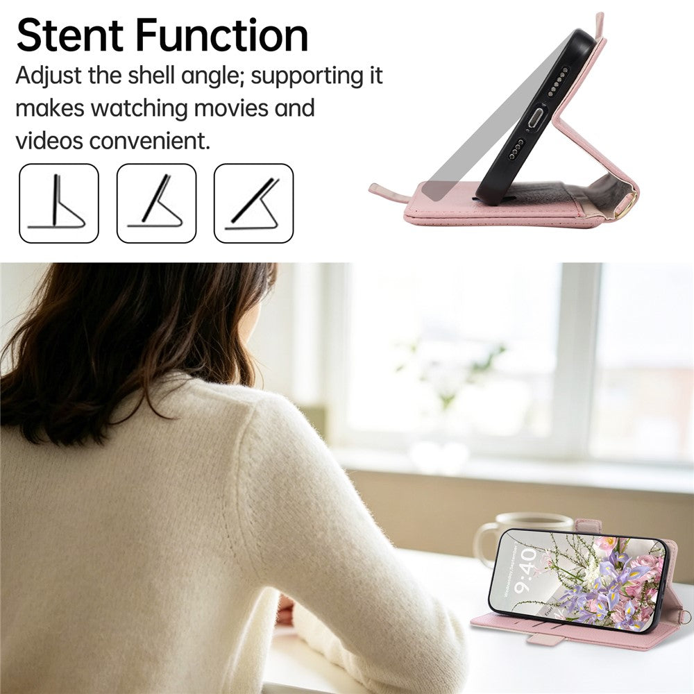For iPhone 17e  /  16e Case with Wrist Strap and Shoulder Strap Dual Color Zipper Pocket Wallet Leather Phone Cover