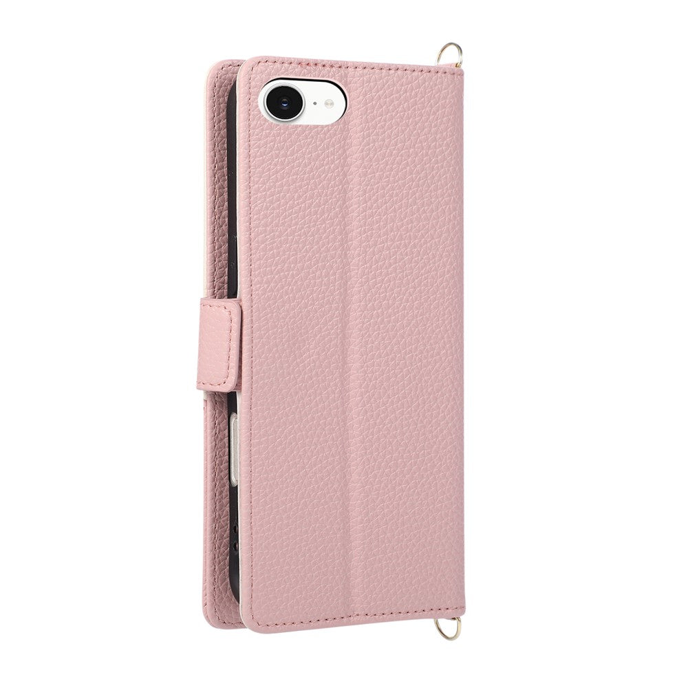 For iPhone 17e  /  16e Case with Wrist Strap and Shoulder Strap Dual Color Zipper Pocket Wallet Leather Phone Cover