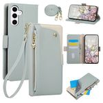 Til Samsung Galaxy A57 5G Etui med Håndrem og Skulderrem Dual Color Lynlås Lomme Pung Læder Telefoncover