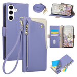 Til Samsung Galaxy A57 5G Etui med Håndrem og Skulderrem Dual Color Lynlås Lomme Pung Læder Telefoncover