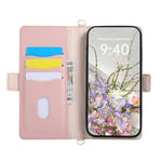 For iPhone 16 Pro Max Case with Wrist Strap and Shoulder Strap Dual Color Zipper Pocket Wallet Leather Phone Cover