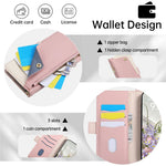 For iPhone 16 Pro Max Case with Wrist Strap and Shoulder Strap Dual Color Zipper Pocket Wallet Leather Phone Cover