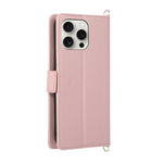 Til iPhone 15 Pro Cover med Håndledsrem og Skulderrem Dual Color Lynlåslomme Pung Læder Telefoncover