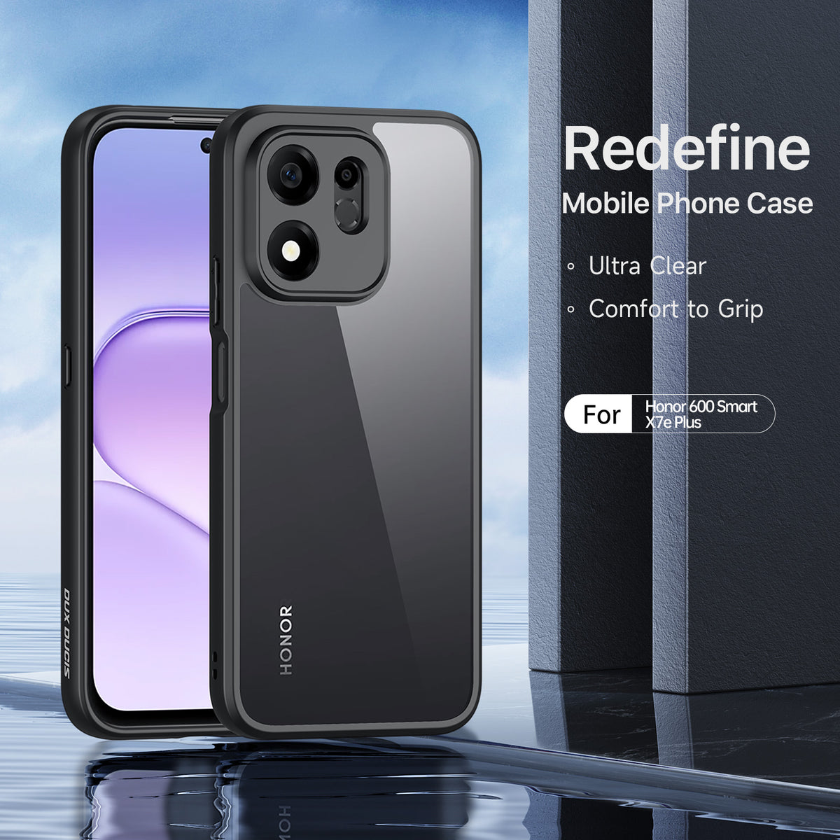 DUX DUCIS til Honor 600 Smart 5G / X7e Plus 5G Aimo Series PC + TPU Gennemsigtigt Bagcover (REACH Certificering)
