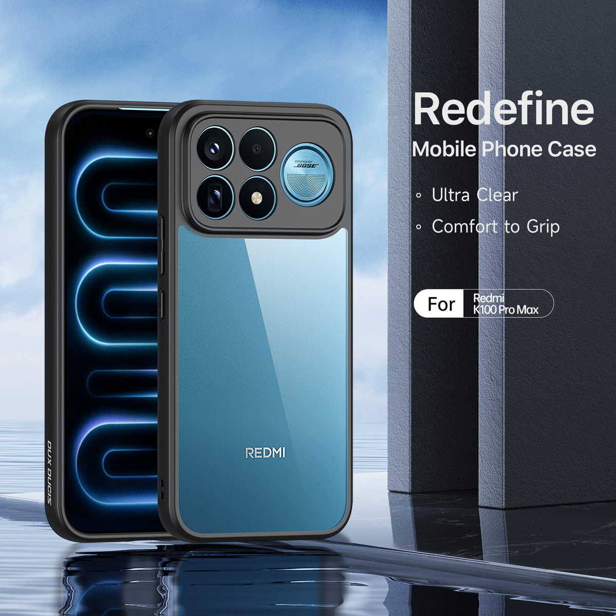 DUX DUCIS för Xiaomi Poco F9 Ultra 5G / Redmi K100 Pro Max 5G (Kina) Aimo-serien PC + TPU genomskinligt bakstycke för mobil (REACH-certifiering)