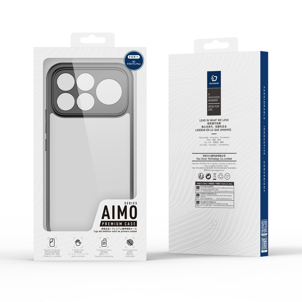 DUX DUCIS för Xiaomi Poco F9 Ultra 5G / Redmi K100 Pro Max 5G (Kina) Aimo-serien PC + TPU genomskinligt bakstycke för mobil (REACH-certifiering)