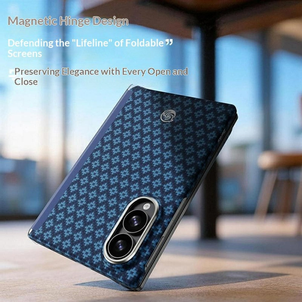 BENKS til Samsung Galaxy Z Fold8 Magnetisk Cover Hængselbeskyttelse Vævet Tekstur Aramidfiber Beskyttende Telefoncover