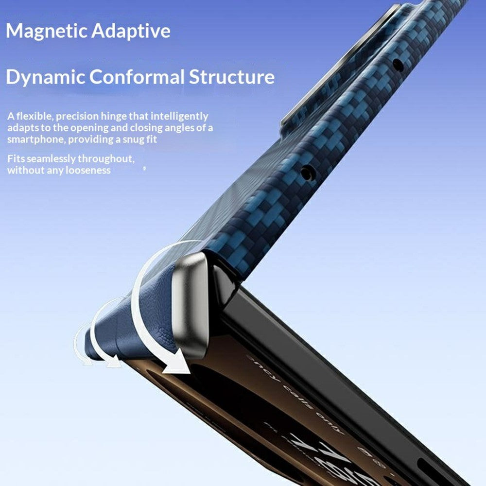 BENKS til Samsung Galaxy Z Fold8 Magnetisk Cover Hængselbeskyttelse Vævet Tekstur Aramidfiber Beskyttende Telefoncover
