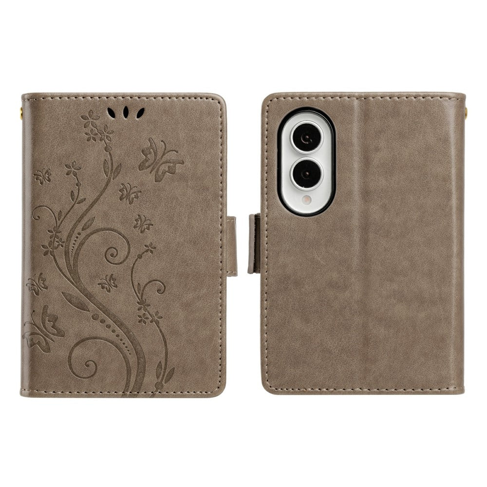 For Samsung Galaxy Z Fold8 Case Butterfly Flower Imprinted Leather Phone Cover