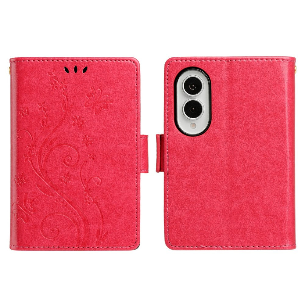 For Samsung Galaxy Z Fold8 Case Butterfly Flower Imprinted Leather Phone Cover