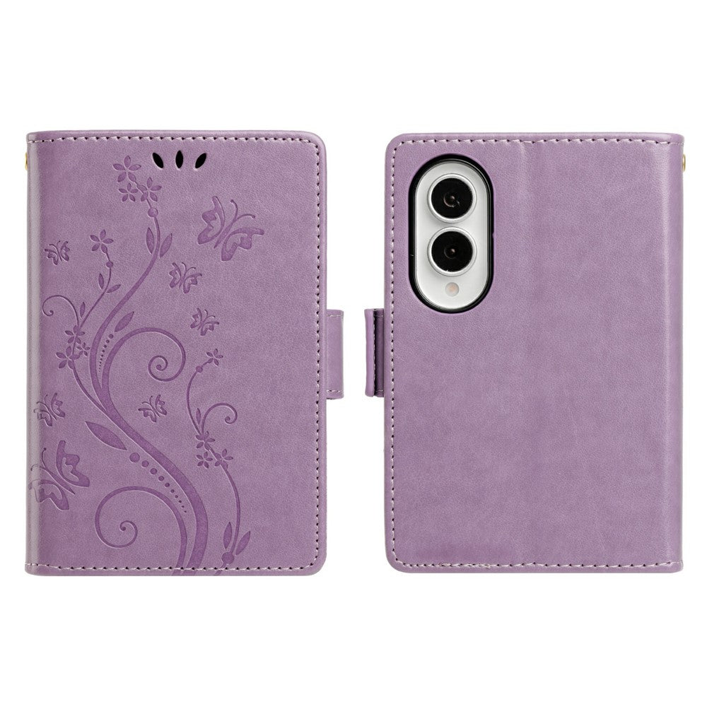 For Samsung Galaxy Z Fold8 Case Butterfly Flower Imprinted Leather Phone Cover