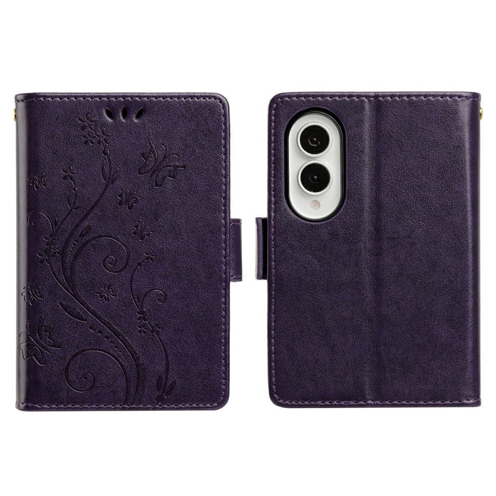 For Samsung Galaxy Z Fold8 Case Butterfly Flower Imprinted Leather Phone Cover