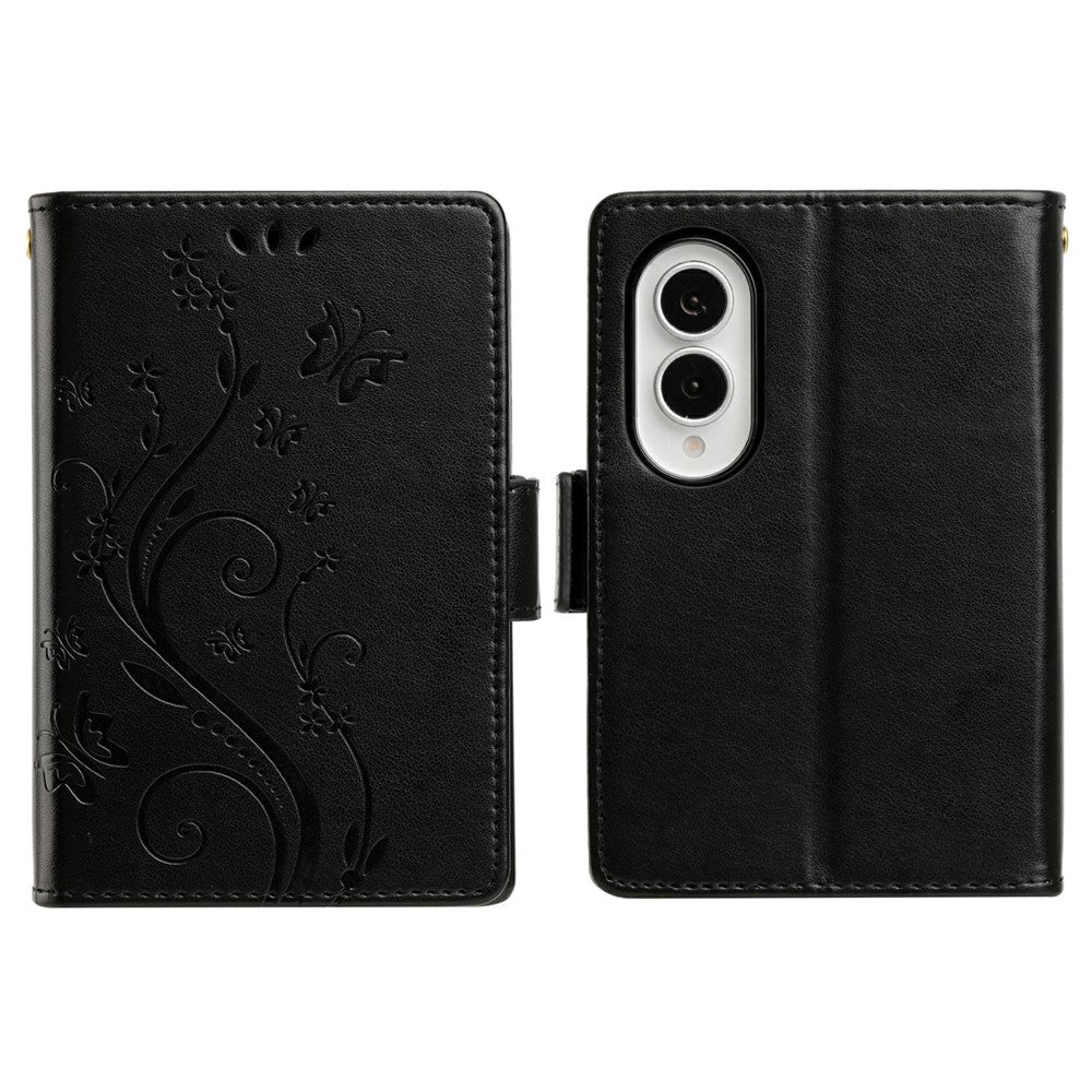 For Samsung Galaxy Z Fold8 Case Butterfly Flower Imprinted Leather Phone Cover