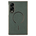 Magnetisk cover til Samsung Galaxy Z Fold8 i kulfiberstruktureret læder + galvaniseret pc-mobilcover med hærdet glasfilm
