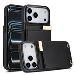 Til iPhone 18 Pro Max / 17 Pro Max Cover TPU + PU-læder med hardwaredekoration og kortholder