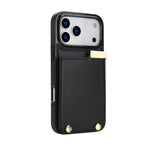 Til iPhone 18 Pro Max / 17 Pro Max Cover TPU + PU-læder med hardwaredekoration og kortholder