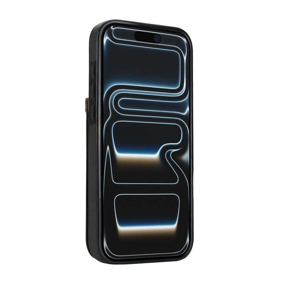 Til iPhone 18 Pro Max / 17 Pro Max Cover TPU + PU-læder med hardwaredekoration og kortholder