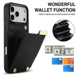 Til iPhone 18 Pro Max / 17 Pro Max Cover TPU + PU-læder med hardwaredekoration og kortholder