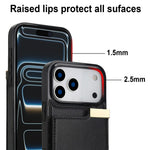 Til iPhone 18 Pro Max / 17 Pro Max Cover TPU + PU-læder med hardwaredekoration og kortholder