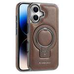 RMBMAX til iPhone 17-cover Magnetisk galvaniseret støtteben PU-læder + TPU-telefoncover