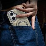 RMBMAX til iPhone 17-cover Magnetisk galvaniseret støtteben PU-læder + TPU-telefoncover