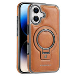 RMBMAX til iPhone 17-cover Magnetisk galvaniseret støtteben PU-læder + TPU-telefoncover