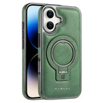 RMBMAX til iPhone 17-cover Magnetisk galvaniseret støtteben PU-læder + TPU-telefoncover