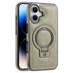 RMBMAX til iPhone 17-cover Magnetisk galvaniseret støtteben PU-læder + TPU-telefoncover