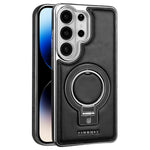 RMBMAX för Samsung Galaxy S25 Ultra-skal Magnetiskt galvaniserat stativ PU-läder + TPU-mobilskal