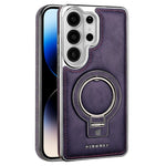 RMBMAX för Samsung Galaxy S25 Ultra-skal Magnetiskt galvaniserat stativ PU-läder + TPU-mobilskal