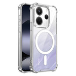 Magnetic Case For Xiaomi Redmi Note 14 5G / Note 13 5G / Poco M7 Pro 5G Four-Corner Drop Protection TPU + PC Clear Phone Cover