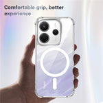 Magnetic Case For Xiaomi Redmi Note 14 5G / Note 13 5G / Poco M7 Pro 5G Four-Corner Drop Protection TPU + PC Clear Phone Cover