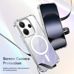 Magnetic Case For Xiaomi Redmi Note 14 5G / Note 13 5G / Poco M7 Pro 5G Four-Corner Drop Protection TPU + PC Clear Phone Cover