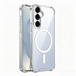 Til Samsung Galaxy A37 5G Magnetisk Etui Fire-Hjørne Fald Beskyttelse TPU + PC Gennemsigtigt Telefon Cover