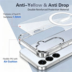 Til Samsung Galaxy S25 magnetisk cover, firehjørners faldsikring TPU + PC klart telefoncover
