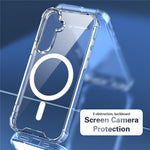 Til Samsung Galaxy S25 magnetisk cover, firehjørners faldsikring TPU + PC klart telefoncover